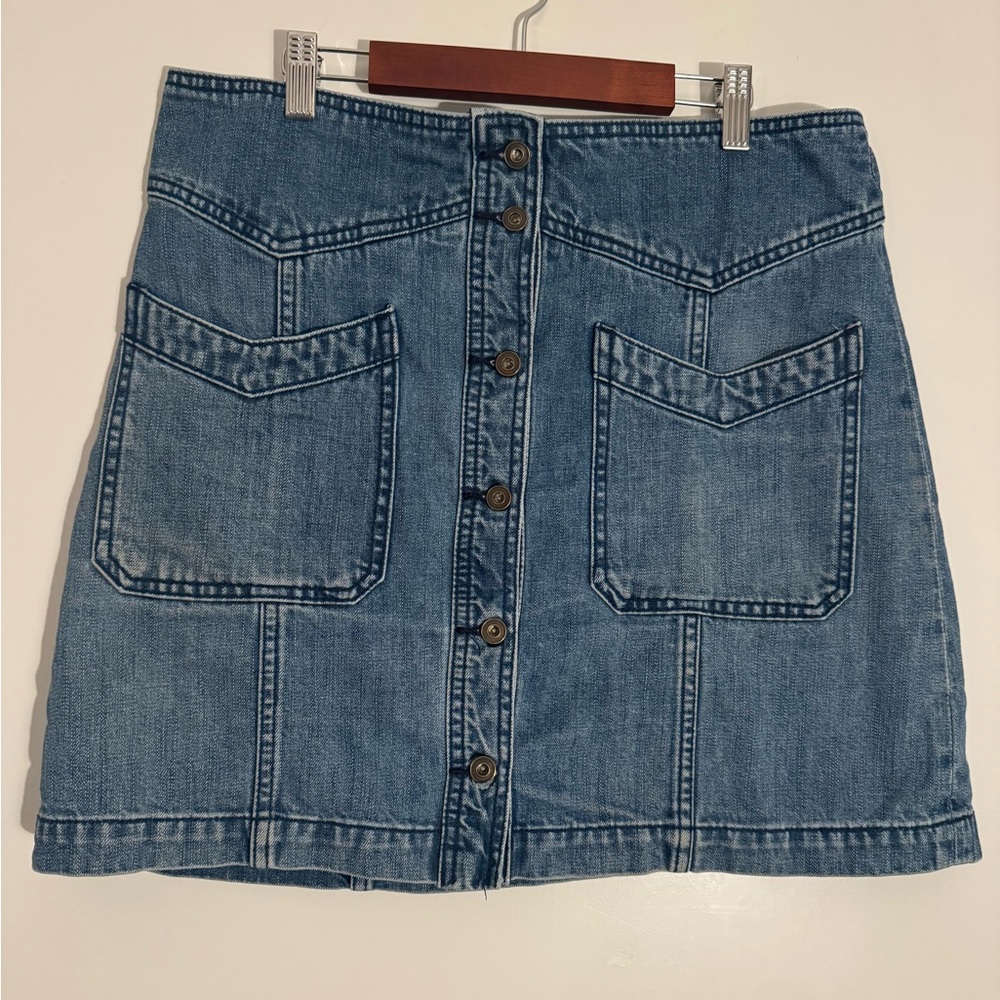 Free People Blue Denim Mini Skirt